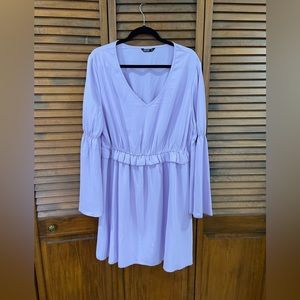 SHEIN purple long bell sleeve dress
